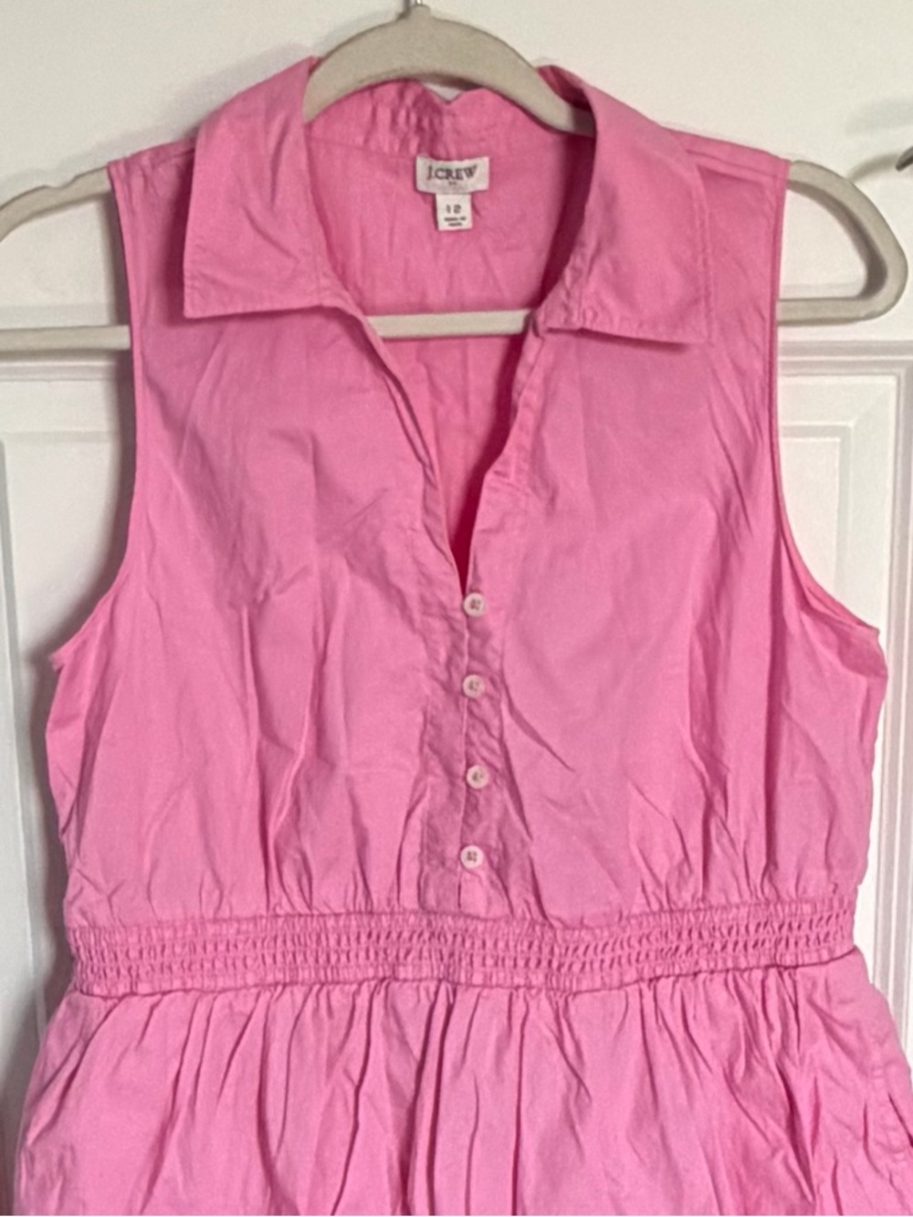 J. Crew Women's Pink Sleeveless Collared Midi Dress Size 12 39708 - Picture 4 of 12